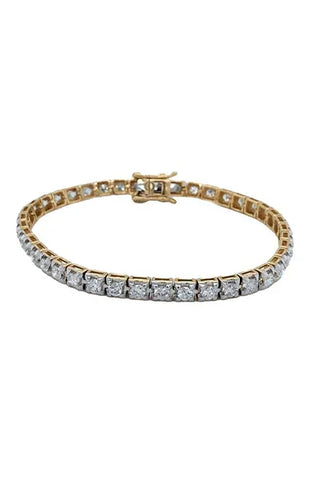 14K Yellow Gold 4.00TDW Diamond Claw Set Tennis Bracelet