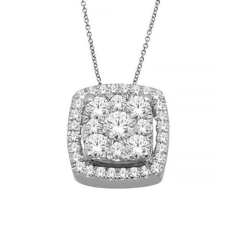 14K White Gold Diamond Halo Pendant with 0.33 Total Diamond Weight