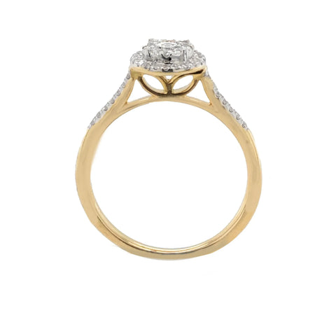10K Yellow Gold 0.25TDW Diamond Double Round Halo Wedding Set