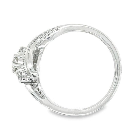 14K White Gold Diamond Engagement Ring with 0.33 Total Diamond Weight