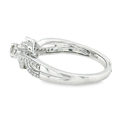 14K White Gold Diamond Engagement Ring with 0.33 Total Diamond Weight
