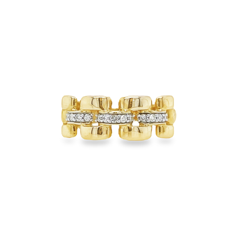 10K Yellow Gold 0.15TDW Diamond Imperial Men's Ring