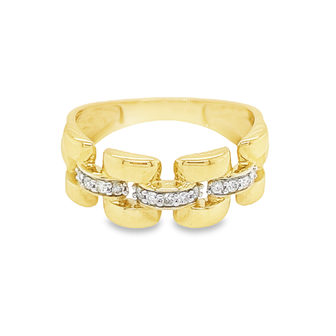 10K Yellow Gold 0.15TDW Diamond Imperial Mens Ring