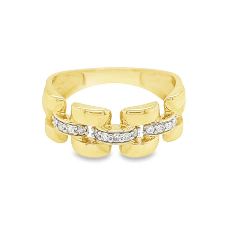 10K Yellow Gold 0.15TDW Diamond Imperial Mens Ring