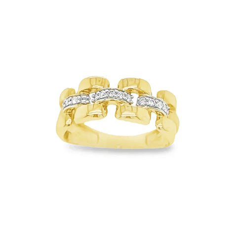 10K Yellow Gold 0.15TDW Diamond Imperial Men's Ring