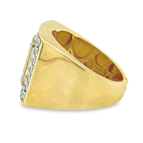 Stunning 2.00TDW Mens Diamond Ring in Lustrous 10K Yellow Gold