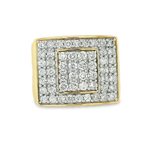Stunning 2.00TDW Mens Diamond Ring in Lustrous 10K Yellow Gold