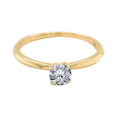 0.33CT Diamond 14K White Gold Solitaire Ring
