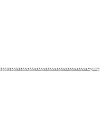 10K, 14K, 18K White Gold Flat Beveled Link Curb 2.7 mm Italian Chain