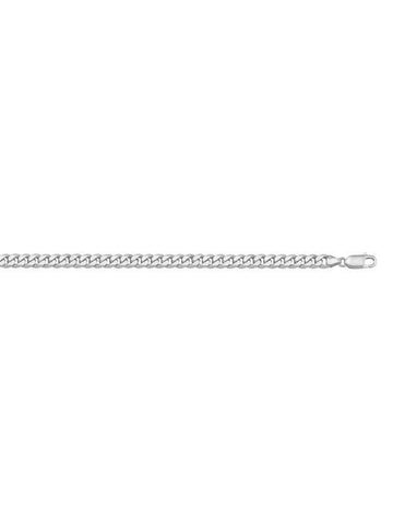 10, 14, 18 Karat White Gold Flat Beveled Link Curb 3.3 mm Italian Bracelet