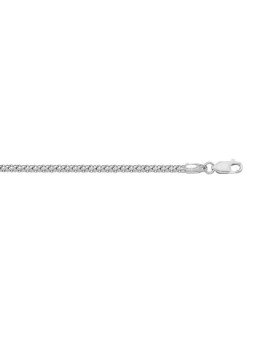 14, 18K White Gold PopCorn 1.8 mm Italian Chain