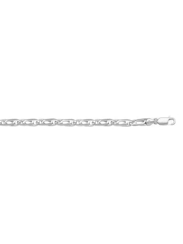 14K, 18K White Gold Tiger Eye 3.0 mm Italian Chain