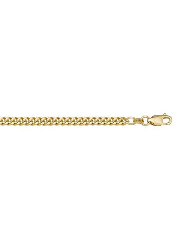 10K, 14K, 18K Yellow Gold Curb Link 2.7 mm Italian Chain