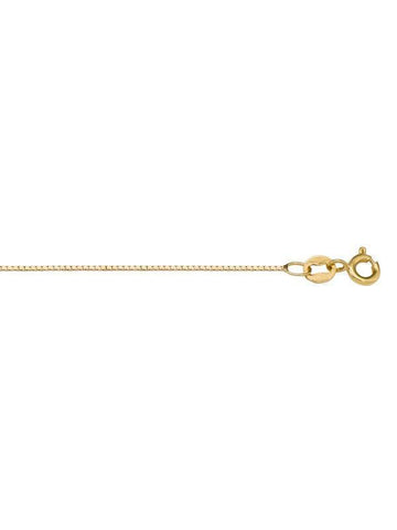 10K, 14K, 18K Yellow Gold Solid Box Link 0.6 mm Italian Chain