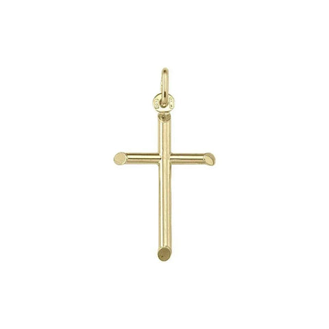 10, 14, 18 Karat Yellow Gold Small Religious Classic Italian Cross