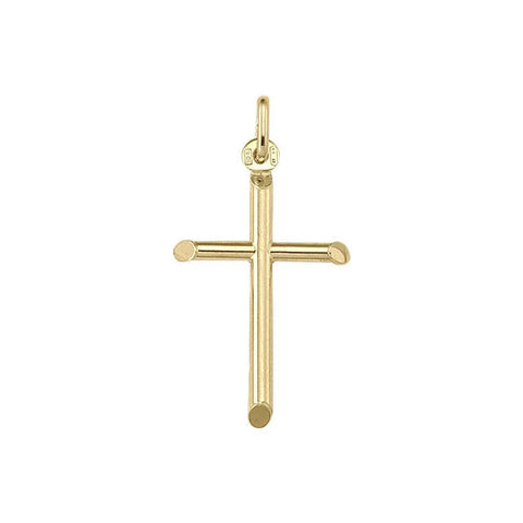 10, 14, 18 Karat Yellow Gold Medium Religious Classic Italian Cross