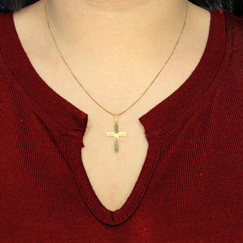 10K, 14K, 18K Yellow Gold Religious Italian Cross