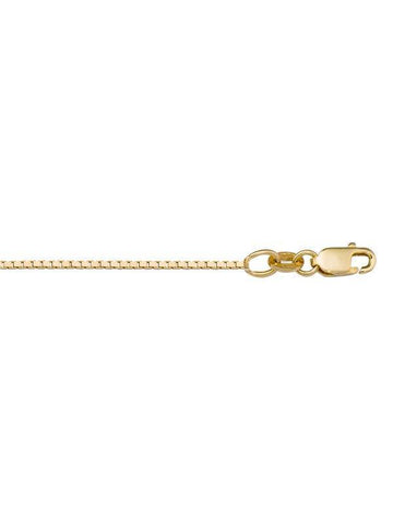 10K, 14K, 18K Yellow Gold Solid Box Link 1.0 mm Italian Chain