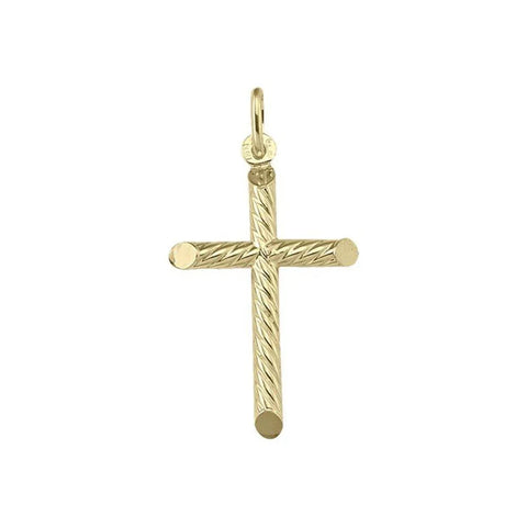 10, 14, 18 Karat Yellow Gold Religious Classic Italian Cross