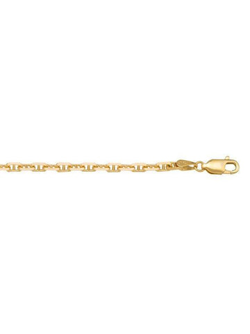 10K, 14K, 18K Yellow Gold Anchor Link 2.8 mm Italian Chain