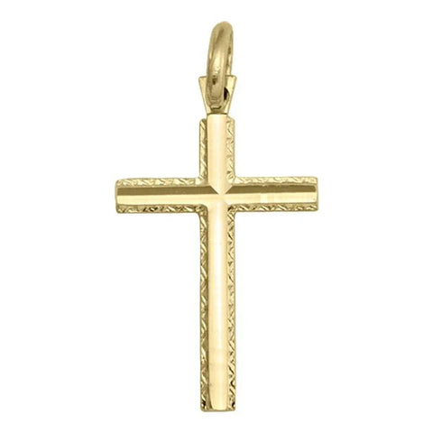 10, 14, 18 Karat Yellow Gold Religious Classic Italian Cross