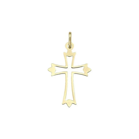 14K Yellow Gold Religious Italian Cross in Cross Pendant