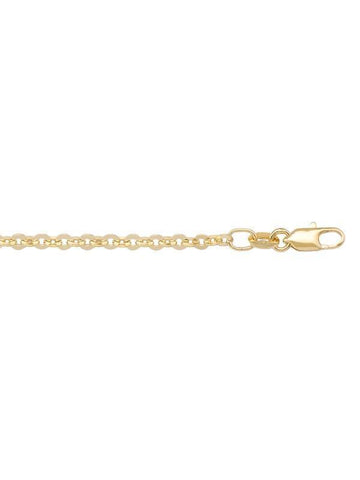 10K, 14K, 18K Yellow Gold Cable 2.4 mm Italian Chain
