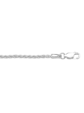 10K, 14K, 18K White Gold Round Wheat 2.2 mm Italian Chain