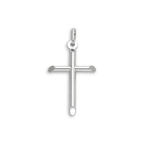 10, 14, 18 Karat White Gold Small Religious Classic Italian Cross