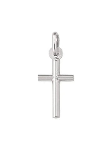 10, 14, 18 Karat White Gold Religious Classic Italian Cross Pendant