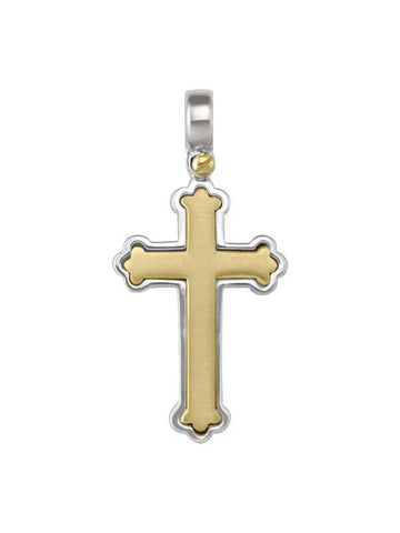 14K, 18K White and Yellow Gold Orthodox Religious Italian Cross