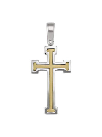 14K, 18K White and Yellow Gold Fancy Religious Italian Cross