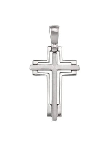 14K, 18K White Gold Fancy Religious Italian Cross