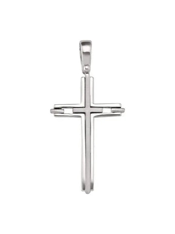 14K, 18K White Gold Fancy Religious Italian Cross