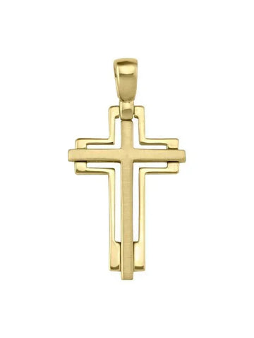 14K, 18K Yellow Gold Fancy Religious Italian Cross