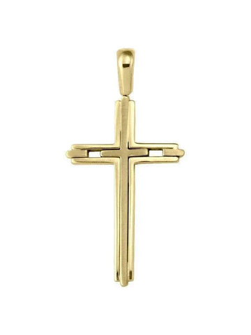 14, 18 Karat Yellow Gold Fancy Religious Italian Cross