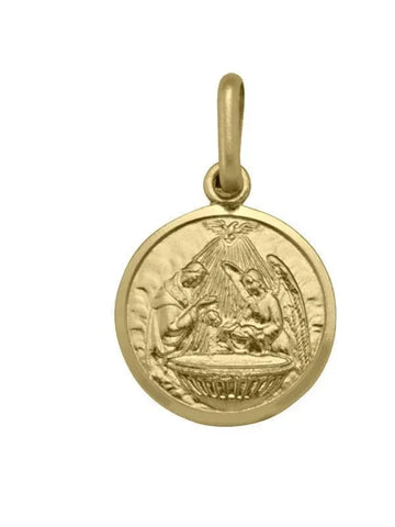 10, 14, 18 Karat Yellow Gold Solid Baptism Medalion