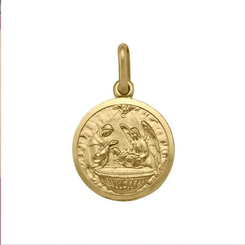 10, 14, 18 Karat Yellow Gold Solid Baptism Medalion