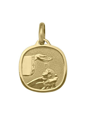 10, 14, 18 Karat Yellow Gold Solid Baptism Medalion