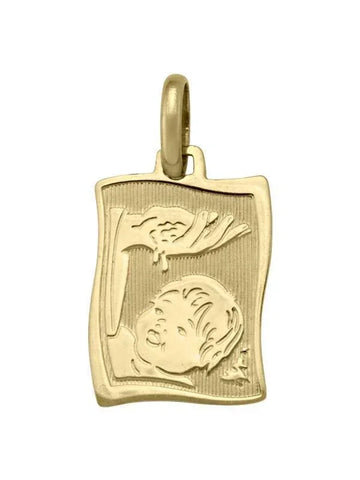 10, 14, 18 Karat Yellow Gold Solid Baptism Medalion