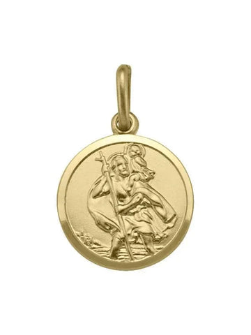10, 14, 18 Karat Yellow Gold Solid Saint Christopher Medallion