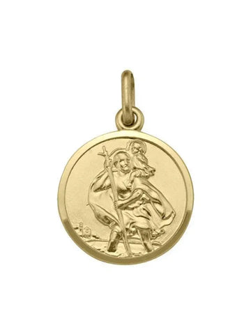 10, 14, 18 Karat Yellow Gold Solid Saint Christopher Medallion