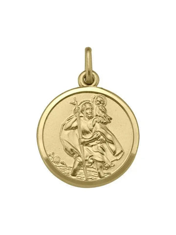 10, 14, 18 Karat Yellow Gold Solid Saint Christopher Medallion