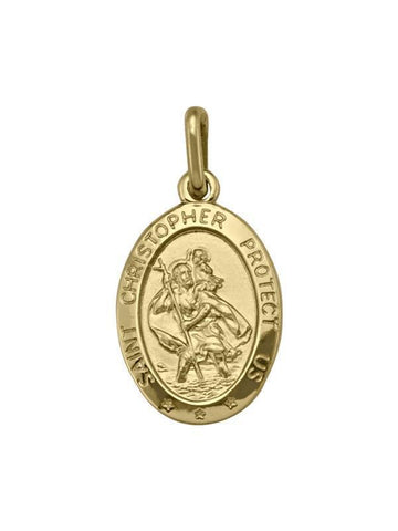 10, 14, 18 Karat Yellow Gold Solid Saint Christopher Medallion