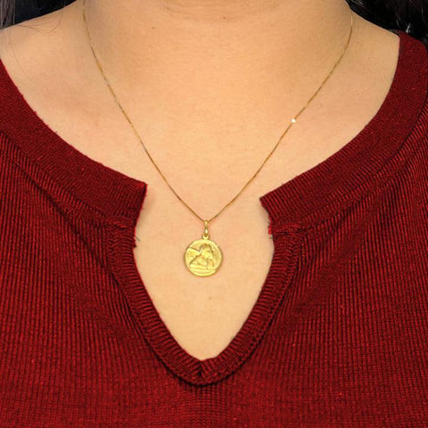 10, 14, 18 Karat Yellow Gold Solid Angel Medallion