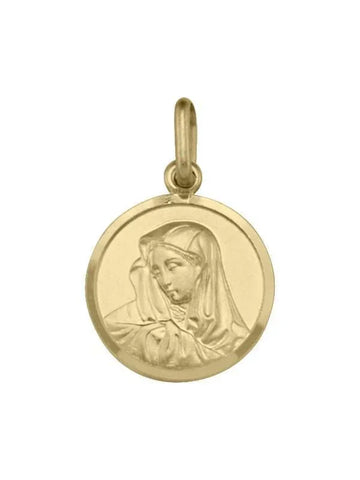 10, 14, 18 Karat Yellow Gold Solid Madonna Medalion.