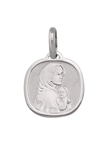 14, 18 Karat White Gold Solid Madonna Medalion.