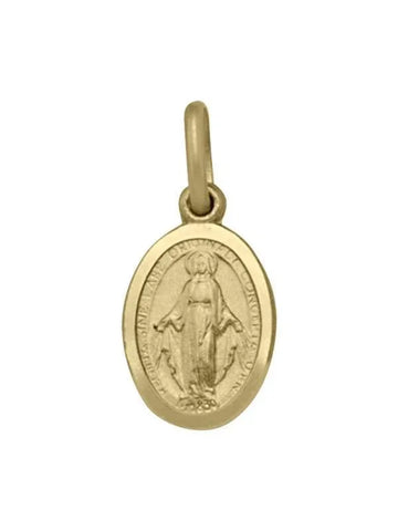 10, 14, 18 Karat Yellow Gold Solid Miraculous Very Small Medalion