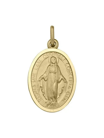 10, 14, 18 Karat Yellow Gold Solid Miraculous Medium Medalion