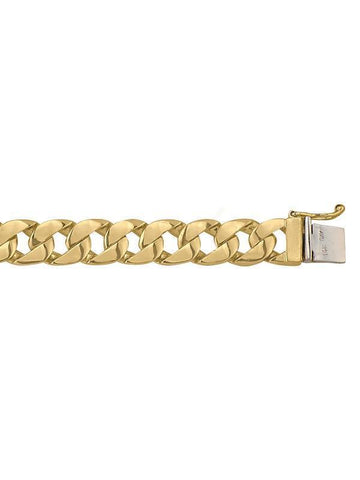 10, 14, 18 Karat Solid Yellow Gold Beveled Edges 10.0 mm Bracelet